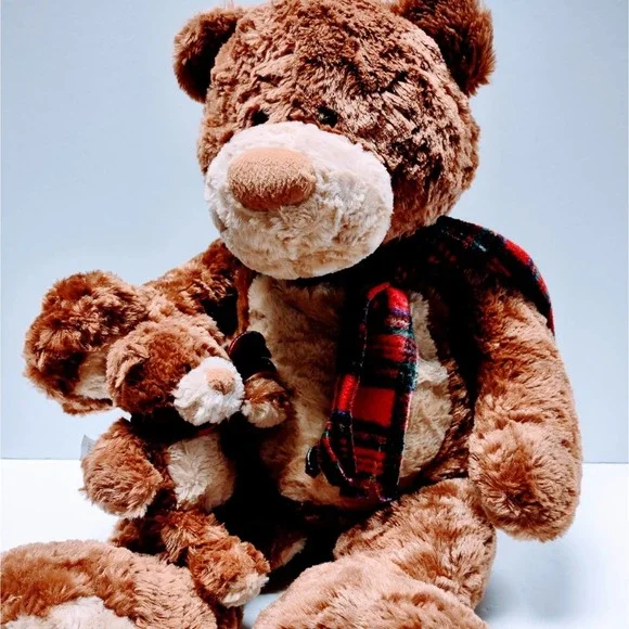 Stuffed Brown Gund  Bear Plush with scarf  Heads and Tales 23" Toy Collectible - Picture 2 of 7